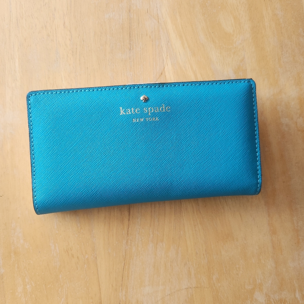 Kate Spade | Mikas Pond Stacy Wallet Neon Turquoise